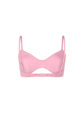 Top da spiaggia rosa da donna a bralette a scollo tondo May