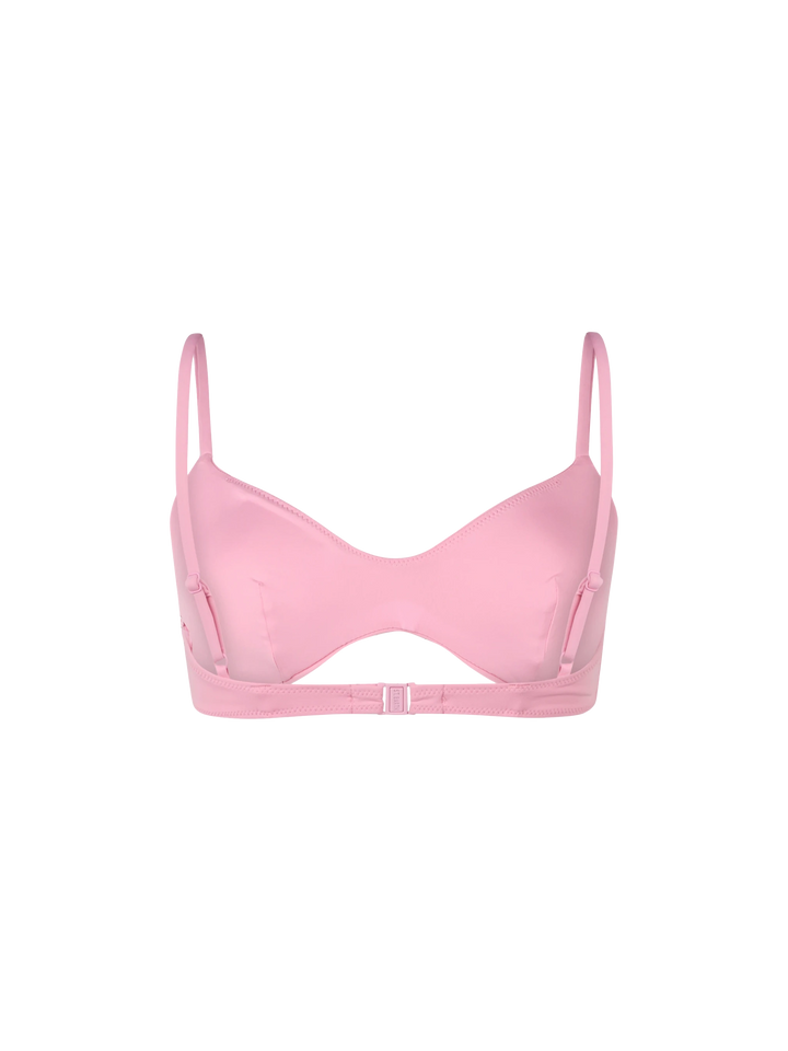 Rosa Strandtop May mit U-Ausschnitt und Bralette für Damen