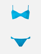 Bikini a bralette turchese scoop da donna May Noelle