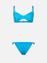 Bikini a bralette turchese scoop da donna May Noelle