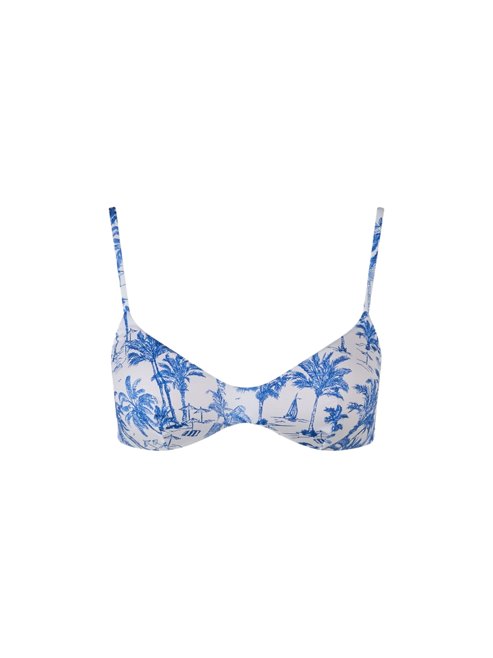 Toile de Jouy U-Ausschnitt-Bralette-Strandoberteil May für Damen