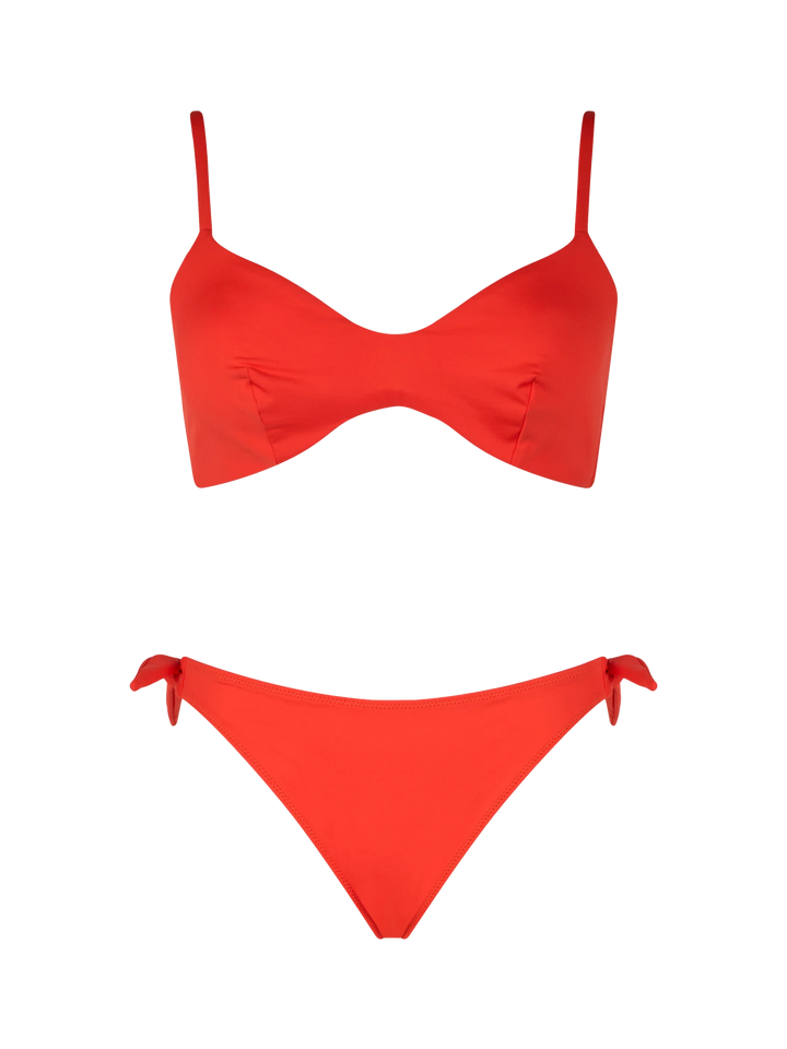 Woman orange scoop bralette bikini May Yali