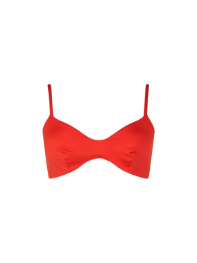 Oranges Strandtop May mit U-Ausschnitt und Bralette für Damen