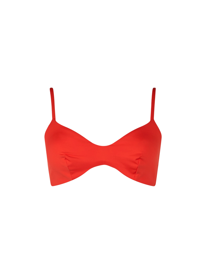 Oranges Strandtop May mit U-Ausschnitt und Bralette für Damen