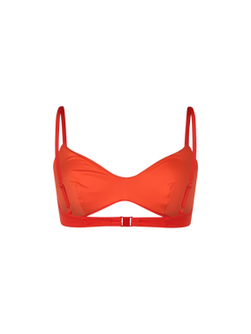 Oranges Strandtop May mit U-Ausschnitt und Bralette für Damen
