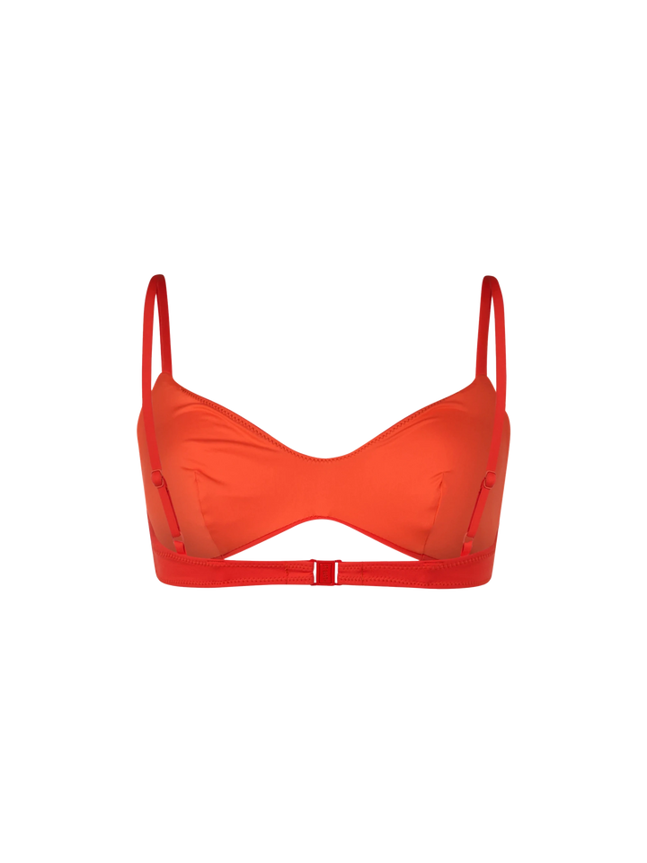 Oranges Strandtop May mit U-Ausschnitt und Bralette für Damen
