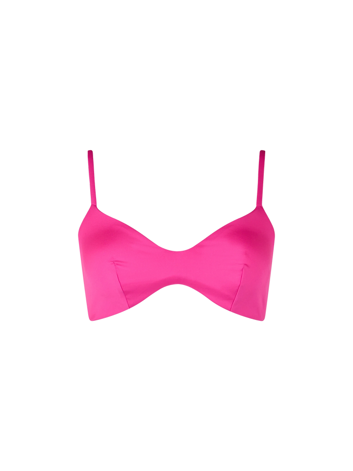 Fuchsiafarbenes Strand-Bralette-Top mit U-Ausschnitt für Damen May