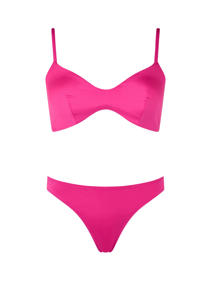 Woman fluo pink scoop bralette bikini May Lido