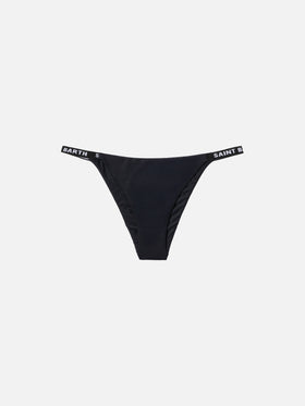 Woman black cheeky swim briefs