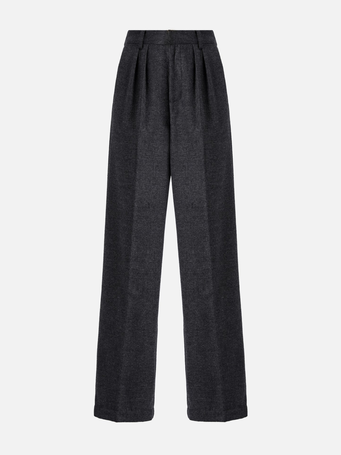 Marcel straight-leg trousers grey melange with pleats