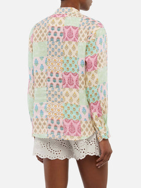 Klassisches Leinenhemd „Meredith“ mit floralem Patch-Print
