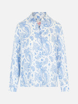 Woman paisley linen classic shirt Meredith