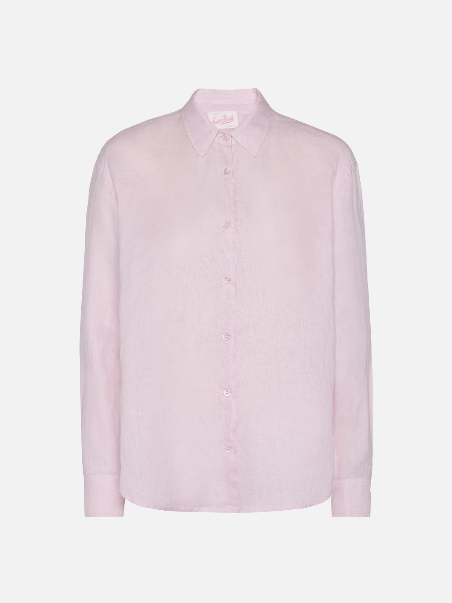 Camicia classica in lino Meredith rosa