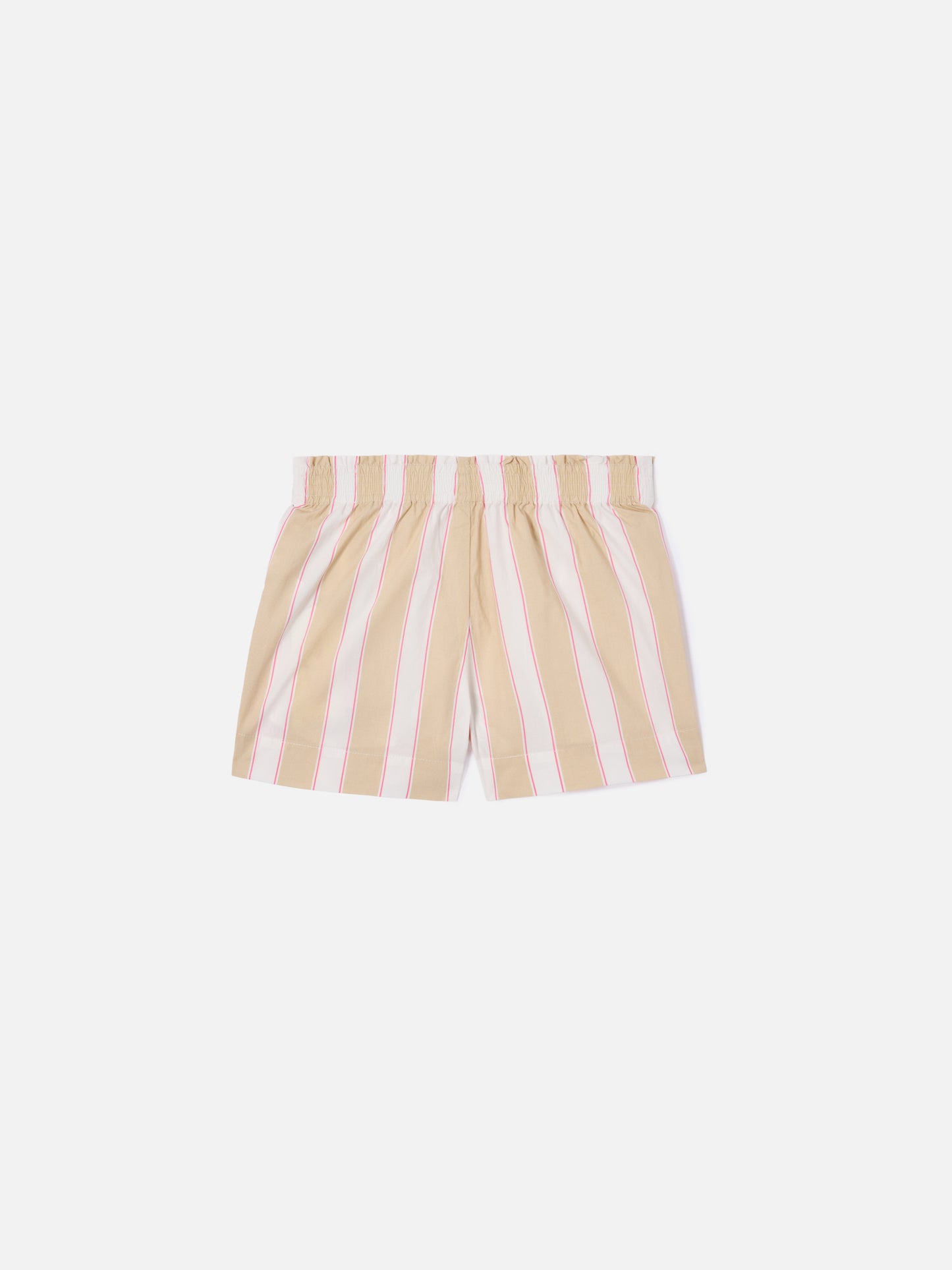 Meave Jr cotton poplin shorts with beige, white and pink stripes