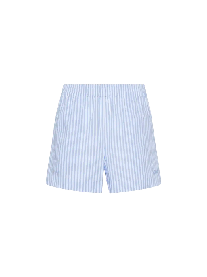 Meave cotton poplin pull up shorts with striped print