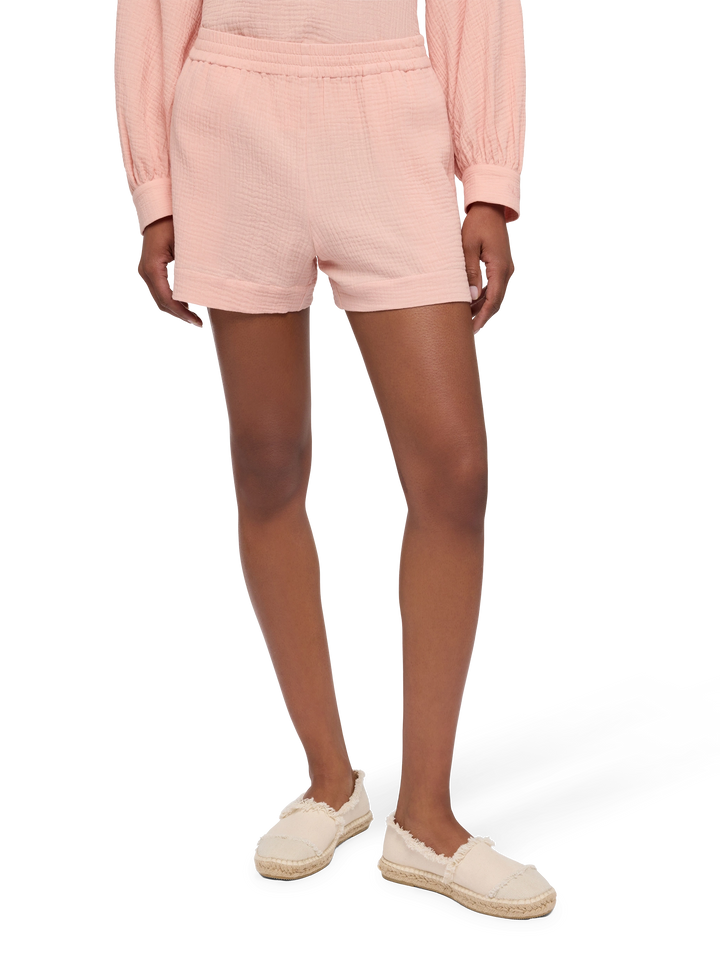 Meave cotton muslin pull up shorts