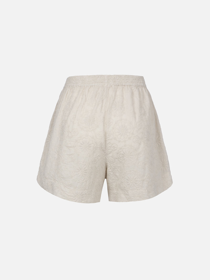 Sangallo-Pull-up-Shorts aus Baumwolle für Damen Meave