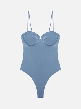 Costume intero Medea shimmer avio con ferretto