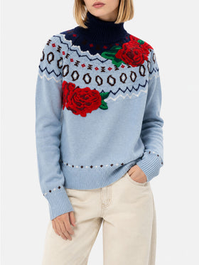Maglia Meghan in misto cashmere con jacquard 