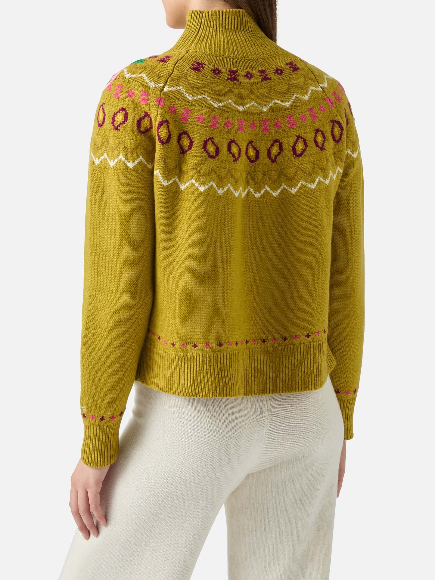 Maglione da donna in misto cashmere Meghan con jacquard nordico