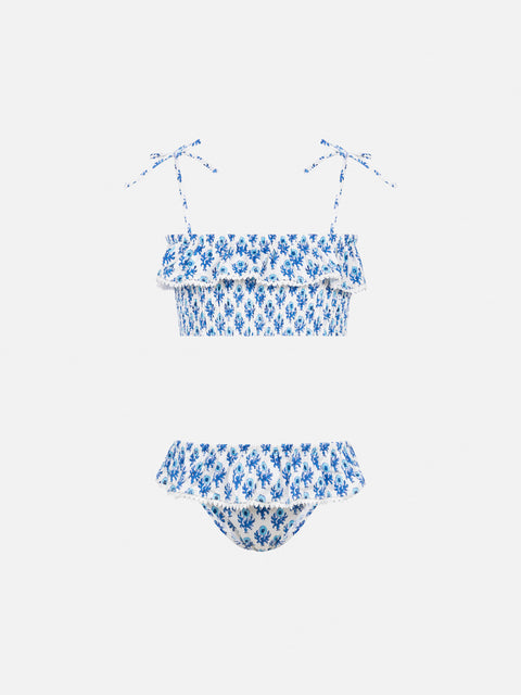 Melie smocked point embroidery bikini with ruffle - MC2 Saint Barth