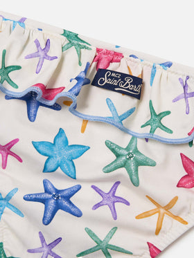 Melly cream starfish print swim briefs