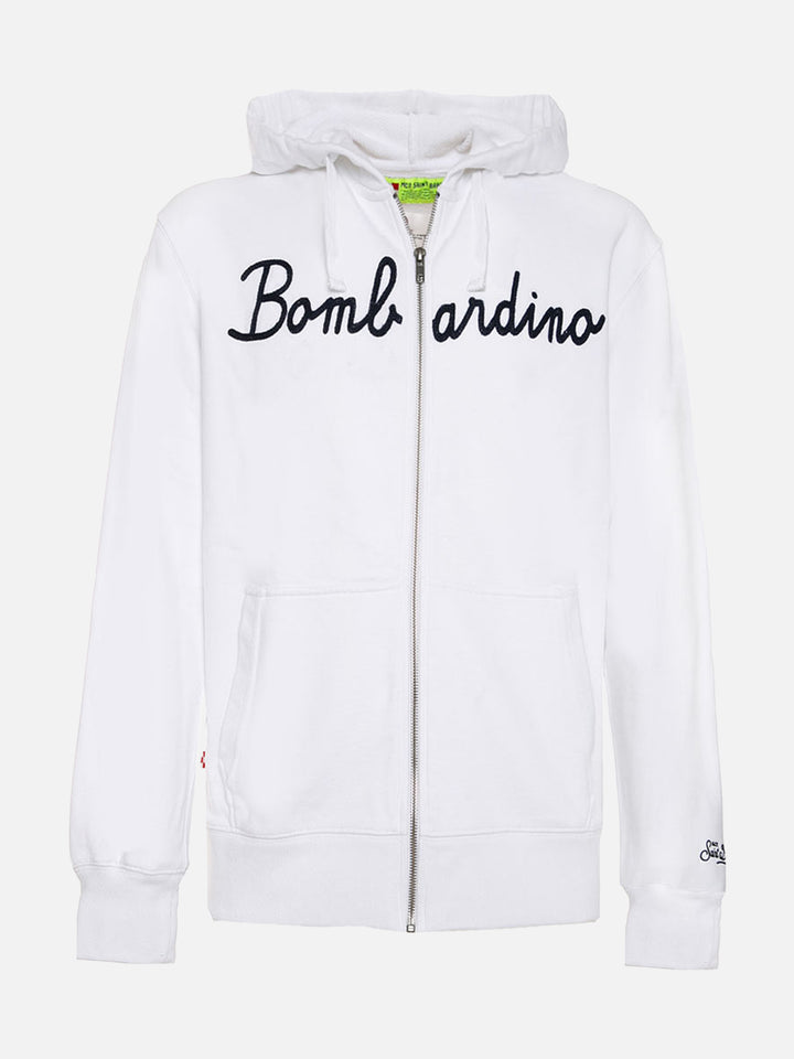 Weißes Herren-Sweatshirt mit Bombardino-Stickerei vorne