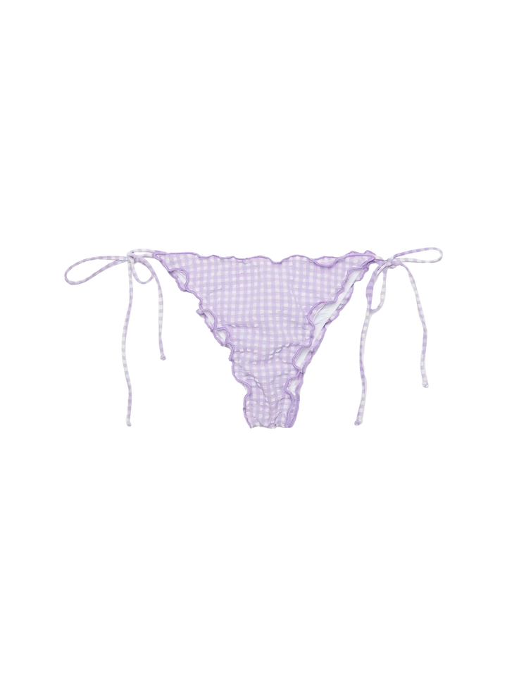 Seersucker triangle bikini Sagittarius Miami with gingham print