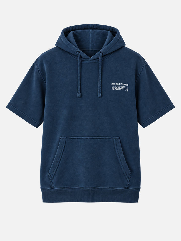Mike navy short-sleeve hoodie