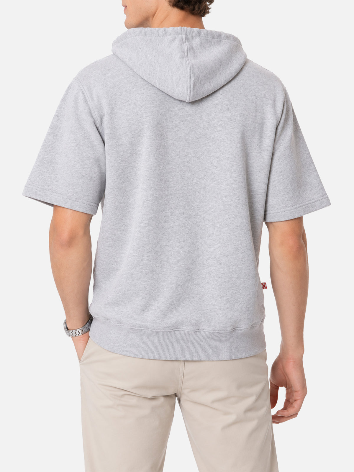 Sweat à capuche gris à manches courtes Mike 