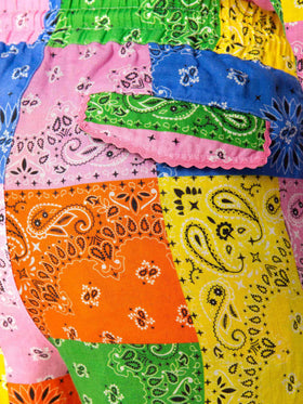 Pantaloni Millie in lino con stampa bandana multicolore