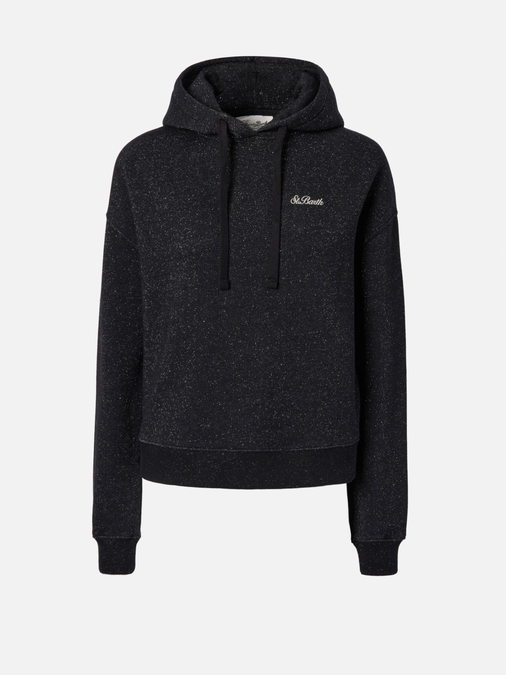 Mindy hoodie in black cotton–lurex blend – MC2 Saint Barth