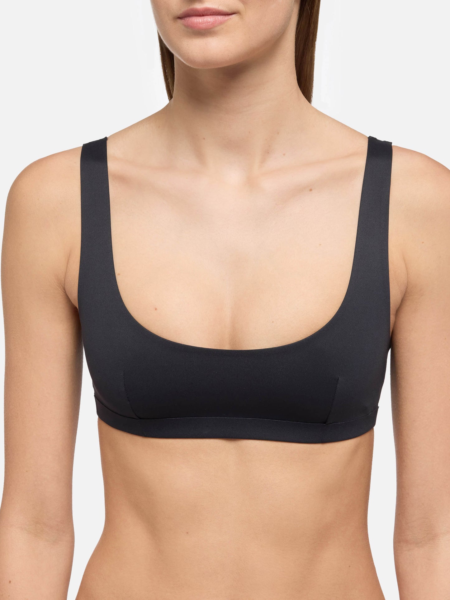 Afrodite heatsealed black cheeky swim briefs - Minerva black heatsealed classic bralette - MC2 Saint Barth