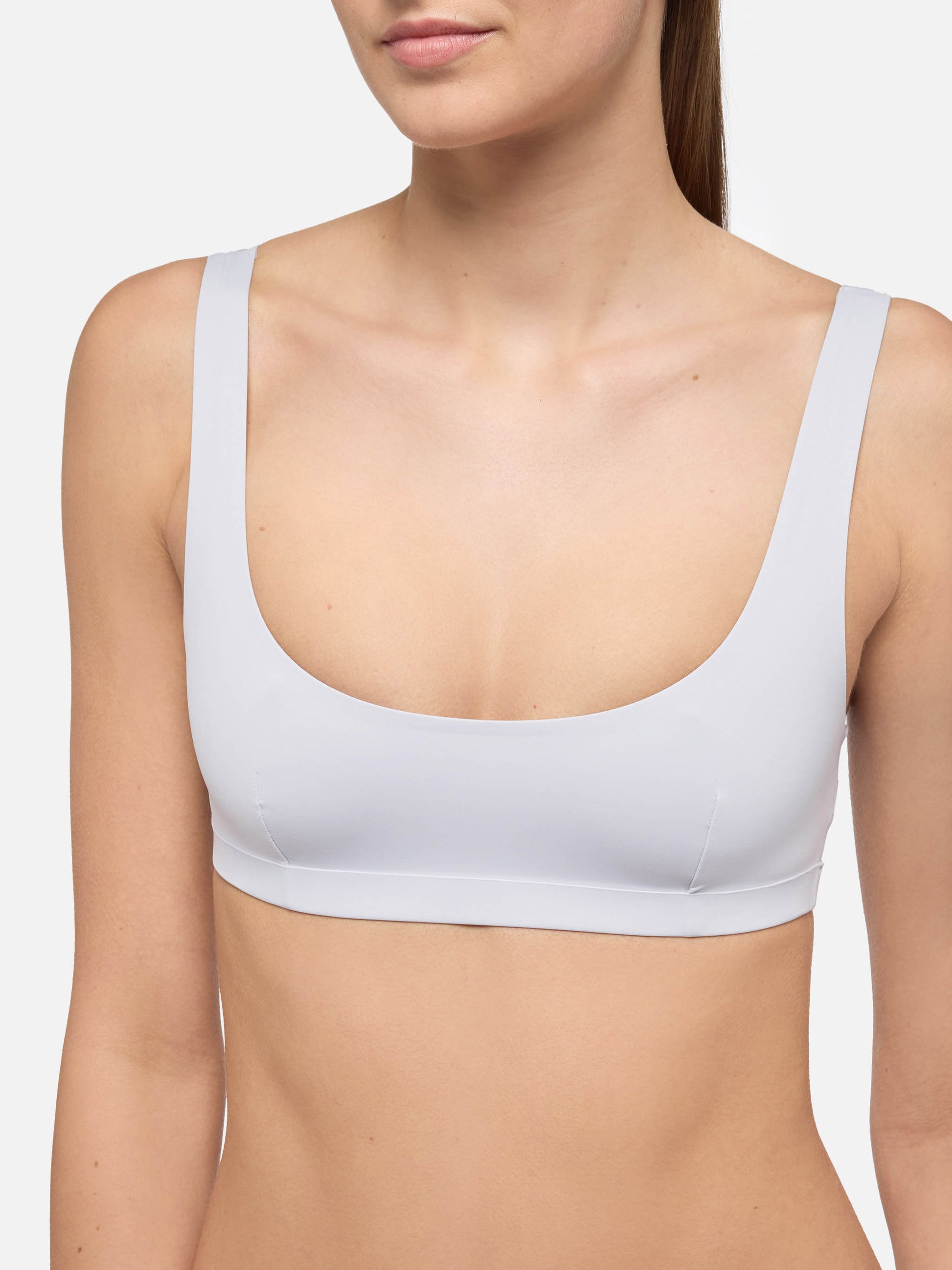 Afrodite heatsealed silver cheeky swim briefs - Minerva silver heatsealed classic bralette - MC2 Saint Barth