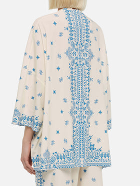 Giacca kimono con stampa bandana piazzata Milos