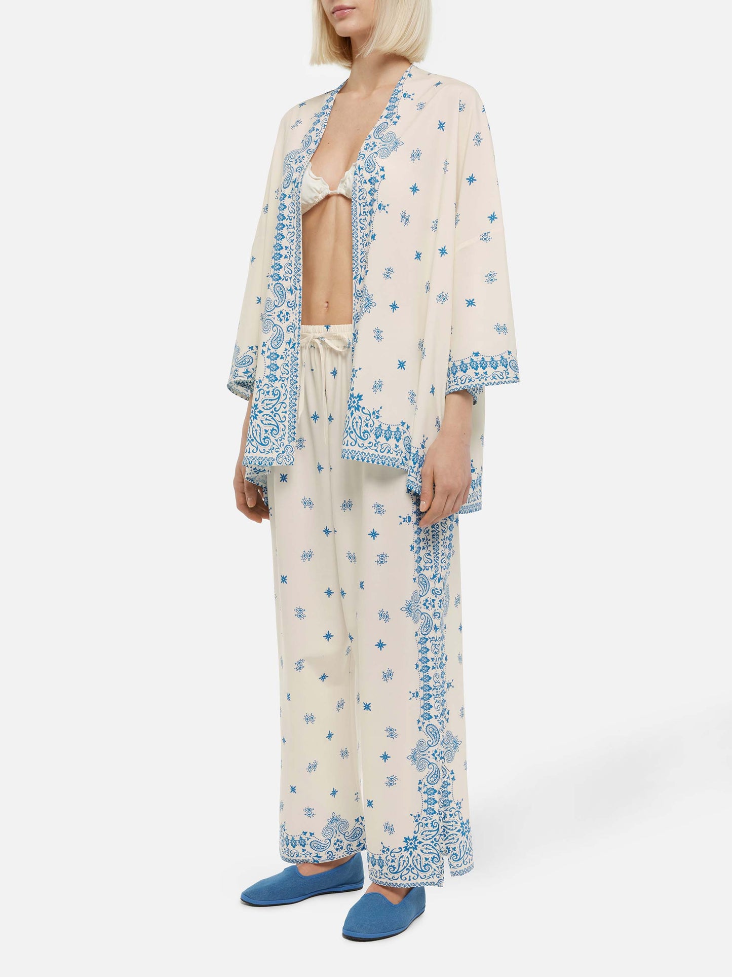 Giacca kimono con stampa bandana piazzata Milos