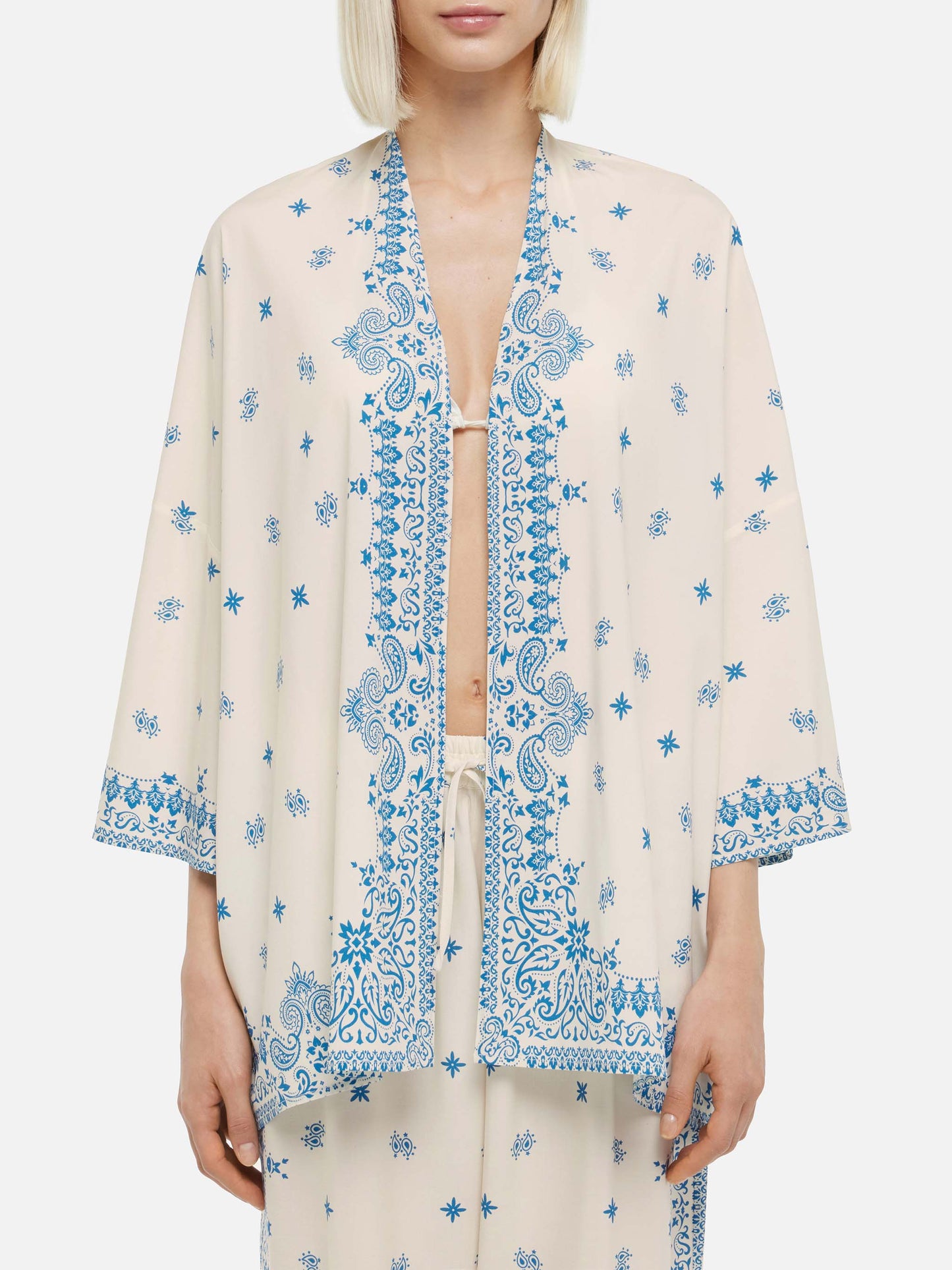 Giacca kimono con stampa bandana piazzata Milos