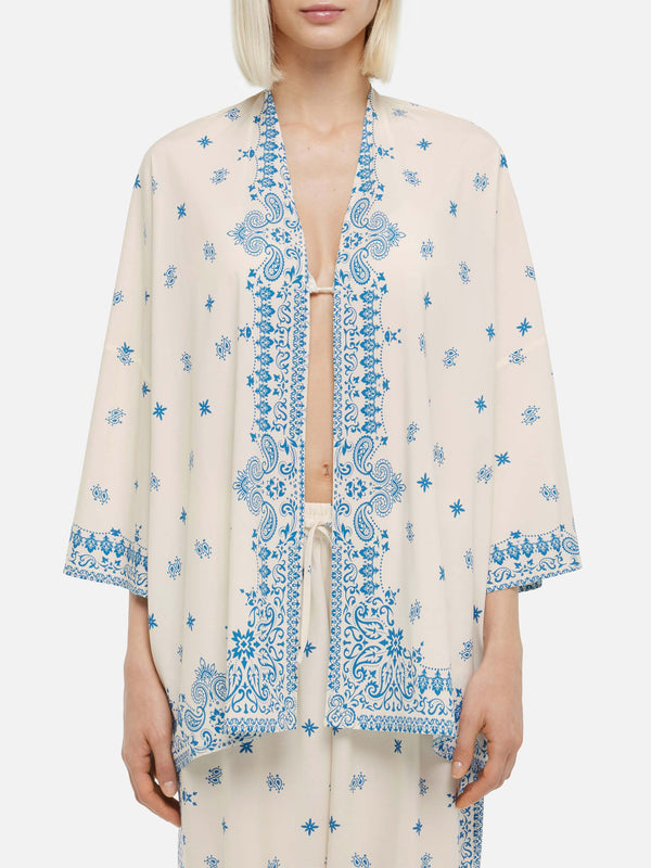 Milos kimono jacket with bandanna placed print