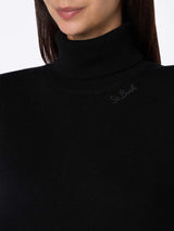 Schwarzer Rollkragenpullover für Damen Moody