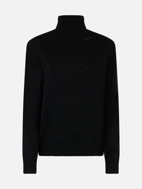 Woman black cashmere blend turtleneck sweater Moody - MC2 Saint Barth