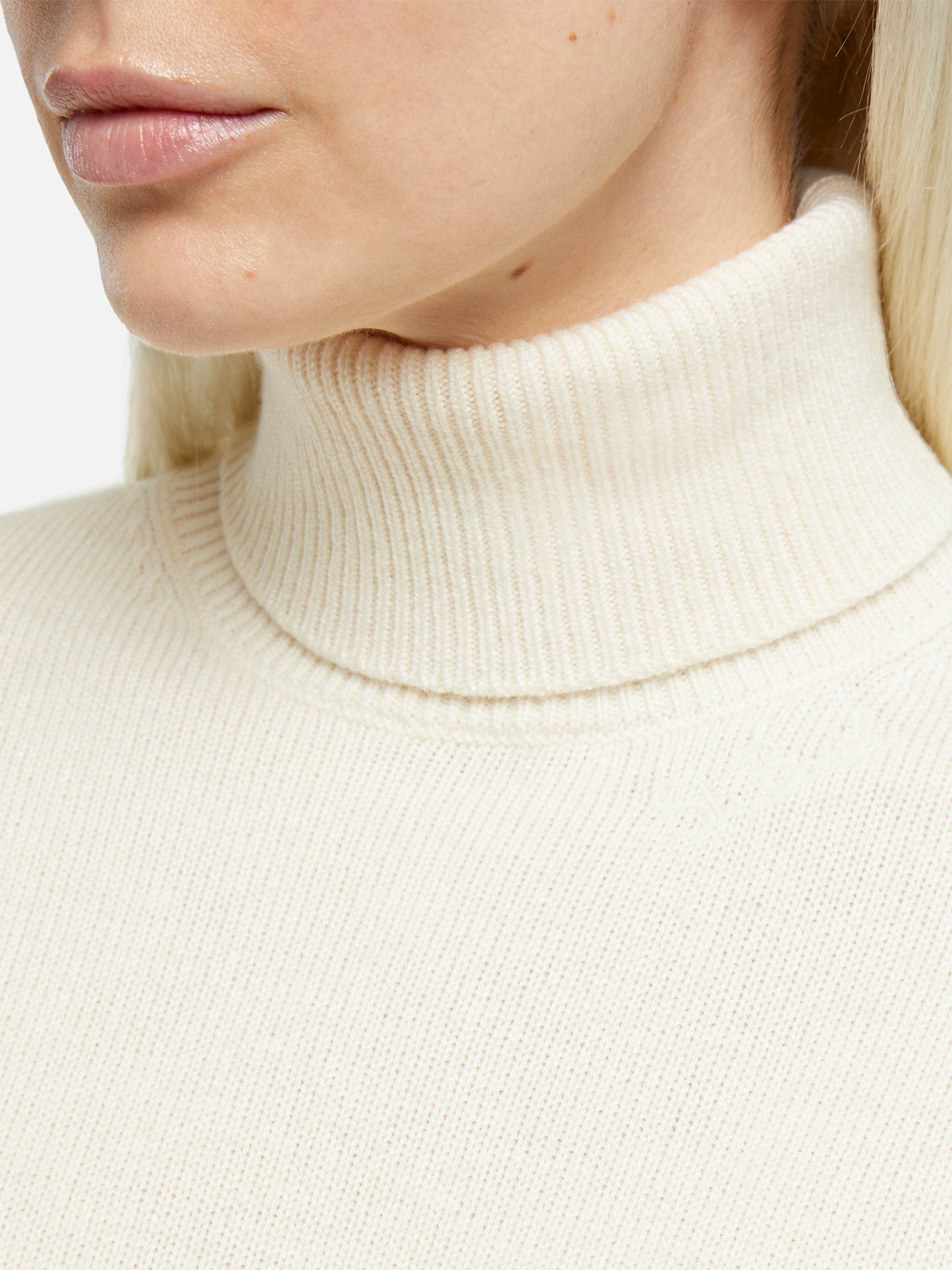 Weißer Rollkragenpullover aus Kaschmirmischung für Damen Moody