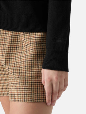 Moody turtleneck sweater in cashmere in black with St. Barth embroidery