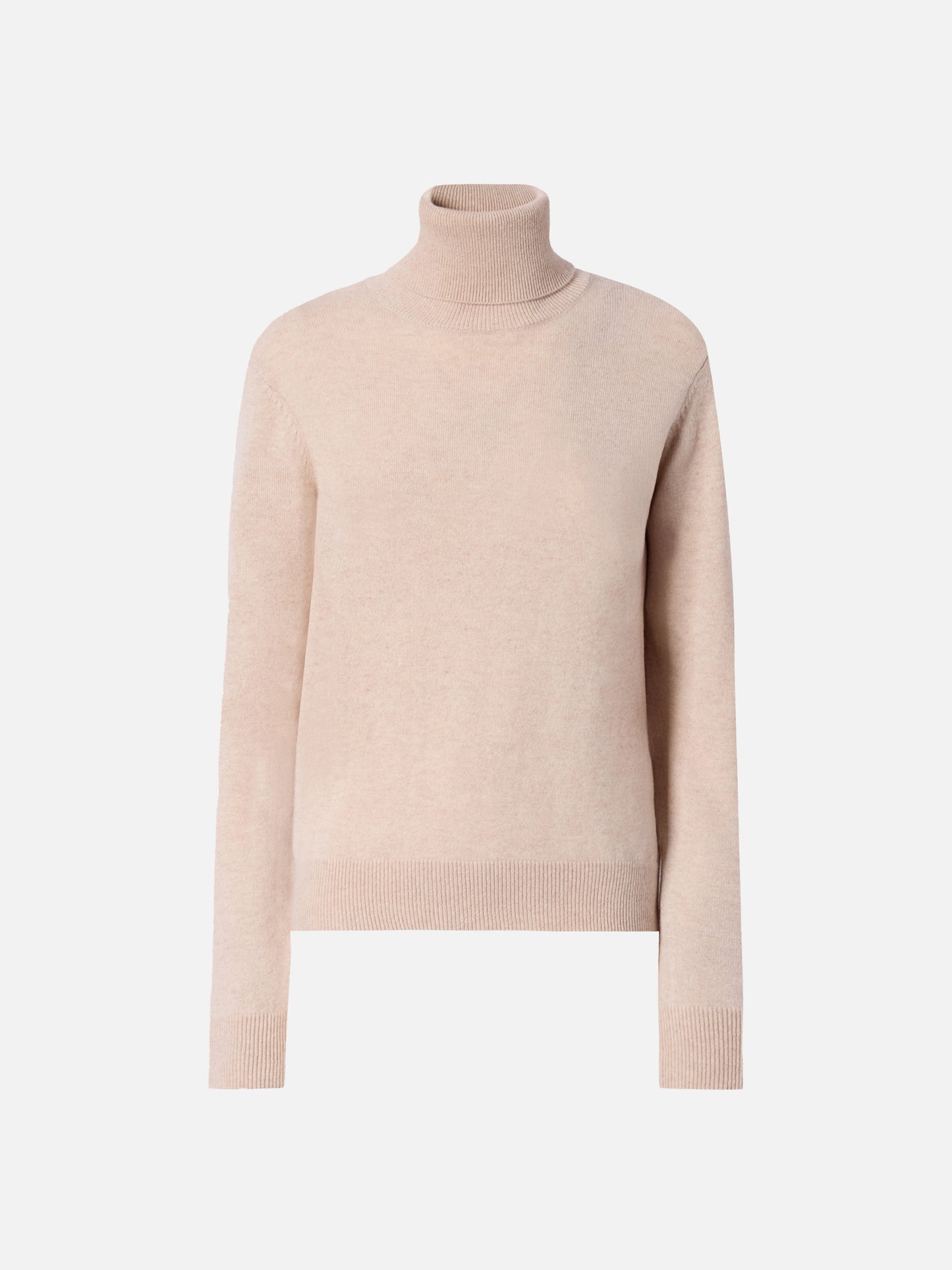 Düsterer Rollkragenpullover aus Kaschmir in Beige-Melange mit St.-Barth-Stickerei