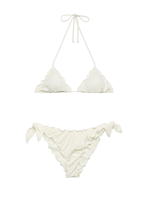 White cream classic triangle bikini Sagittarius Moon - MC2 Saint Barth
