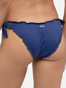 Moon navy blue classic swim briefs - Sagittarius navy blue classic triangle top - MC2 Saint Barth