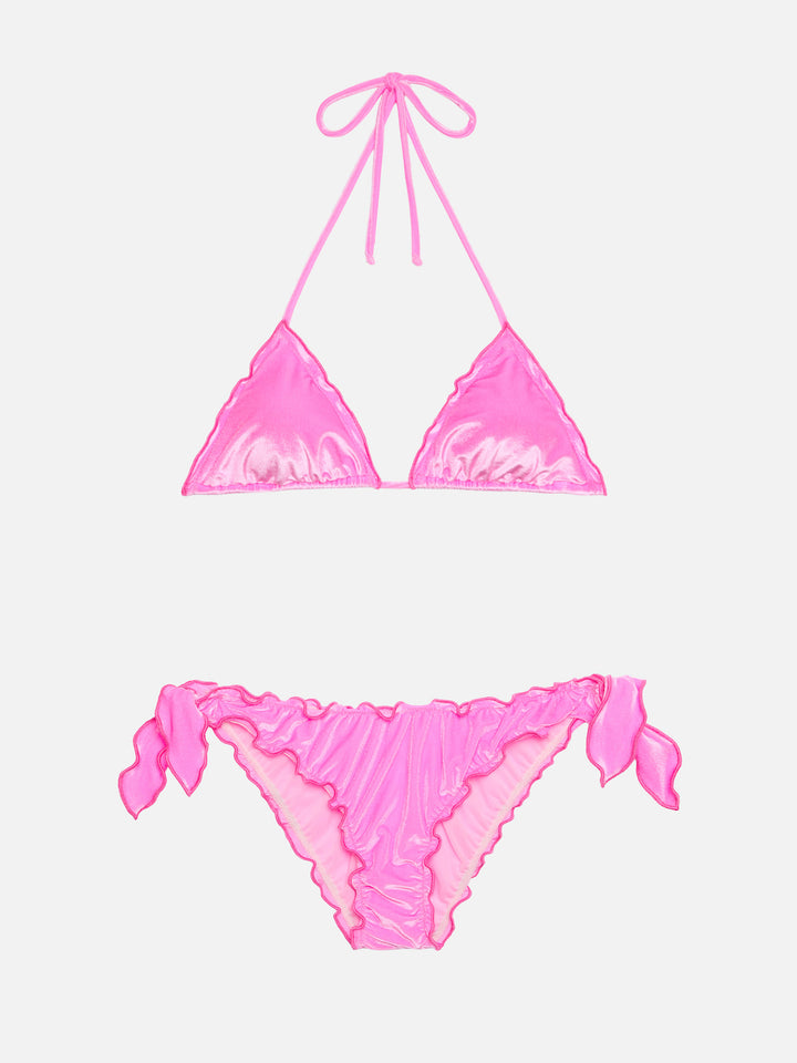 Klassische Badehose aus Samt in Mondrosa - Klassisches Triangel-Oberteil aus Samt in Sagittarius-Rosa