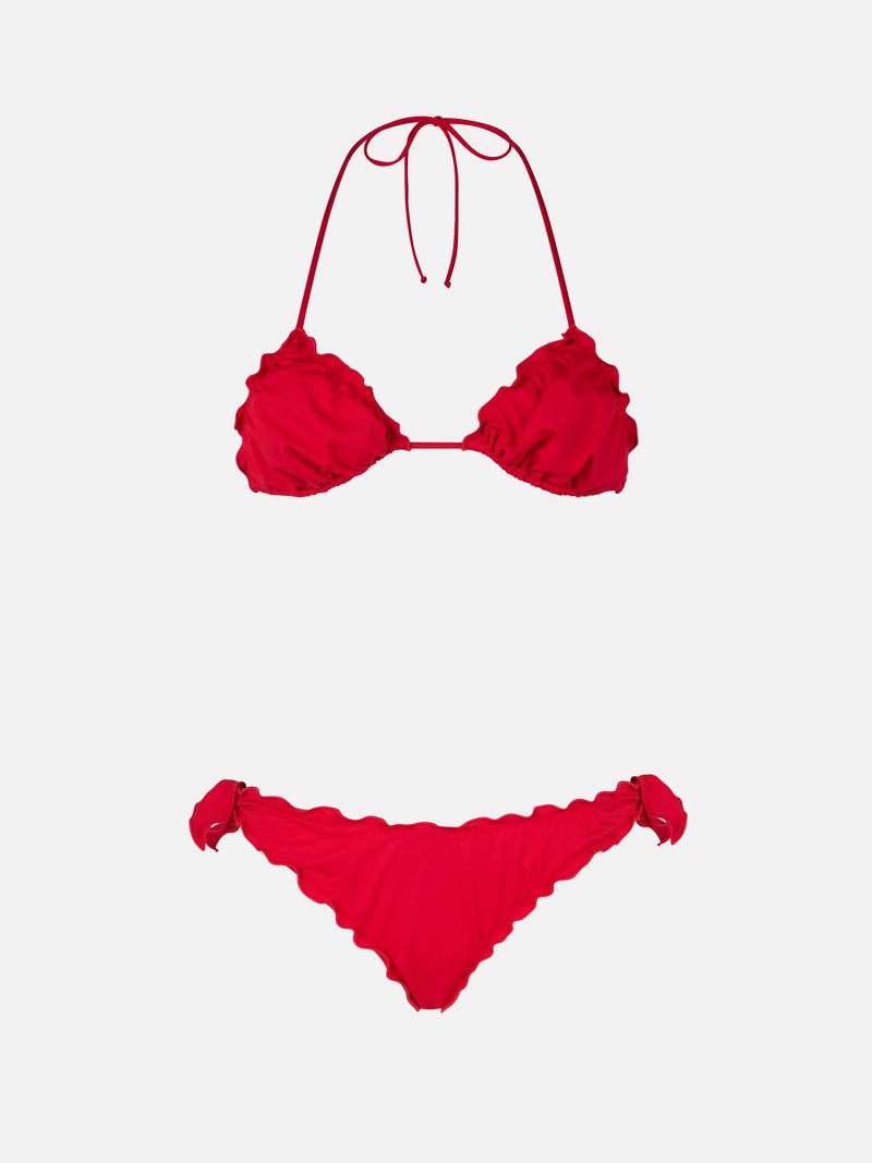 Bikini a triangolo classico rosso da donna Sagittarius Moon