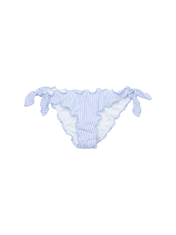 Bikini classico a triangolo in seersucker Sagittarius Moon con stampa a righe