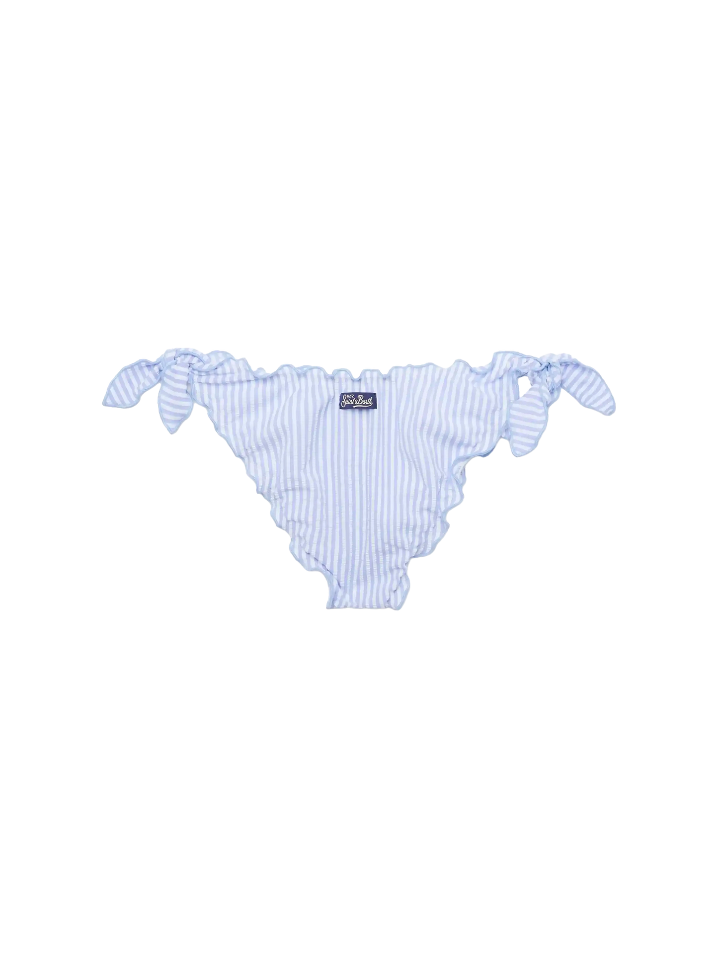 Moon seersucker classic swim briefs with striped print