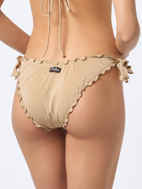 Haut de plage triangle classique en lurex or pour femme Sagittarius 